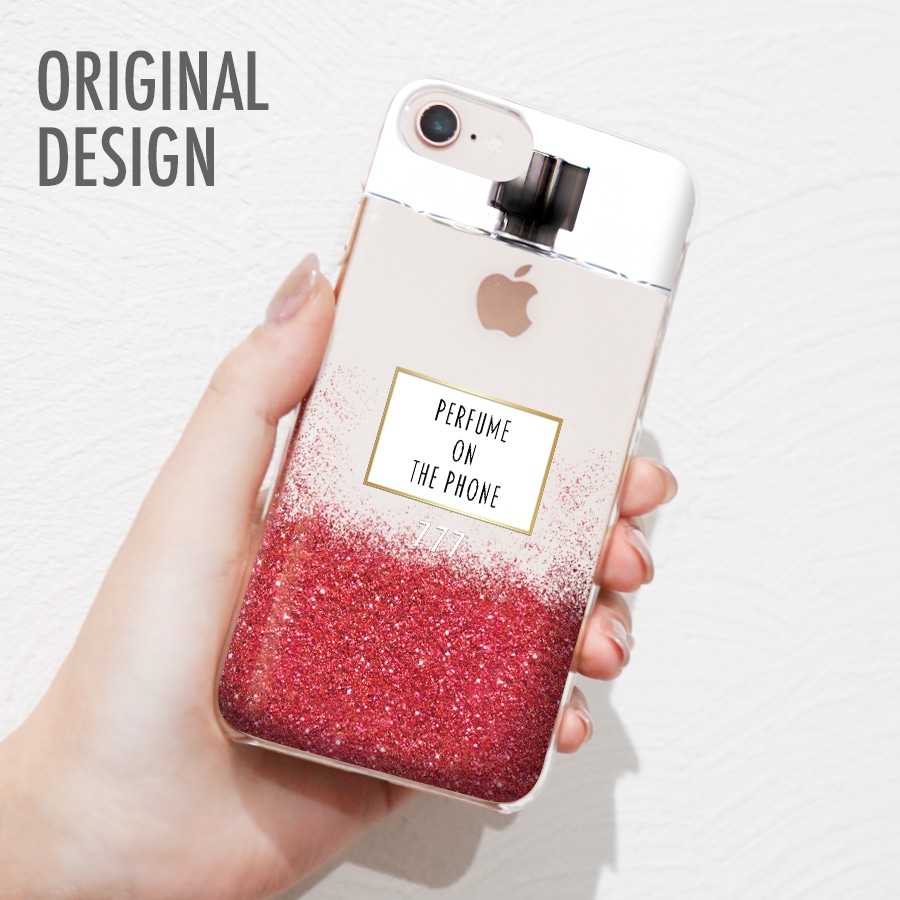【 メール便 送料無料 】多機種対応 iPhone Xperia AQUOS Arrows アイフォン エクスペリア アクオス アローズ スマホケース 香水 perfume 赤色 メタルキャップ
