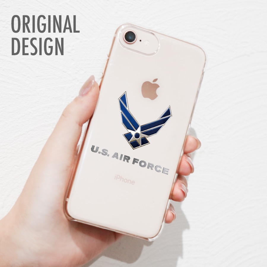 【 メール便 送料無料 】多機種対応 iPhone Xperia AQUOS Arrows アイフォン エクスペリア アクオス アローズ 米軍 ミリタリー ハードケース 【空軍7】 USAF ロゴ